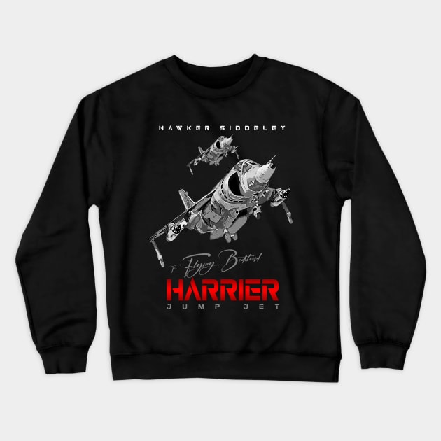 Harrier Jump Jet Military Fighter Flugzeug T-Shirt Crewneck Sweatshirt by aeroloversclothing